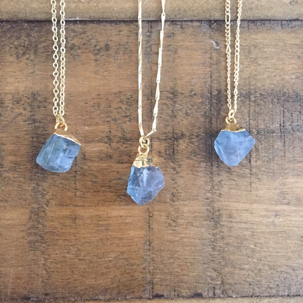 ❗️LAST❗️Raw Fluorite 14K Gold Necklace - Picture 7 of 8